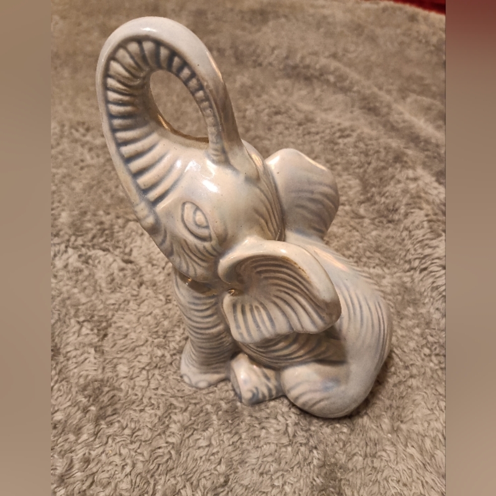 Ceramic Blue Elephant figurine